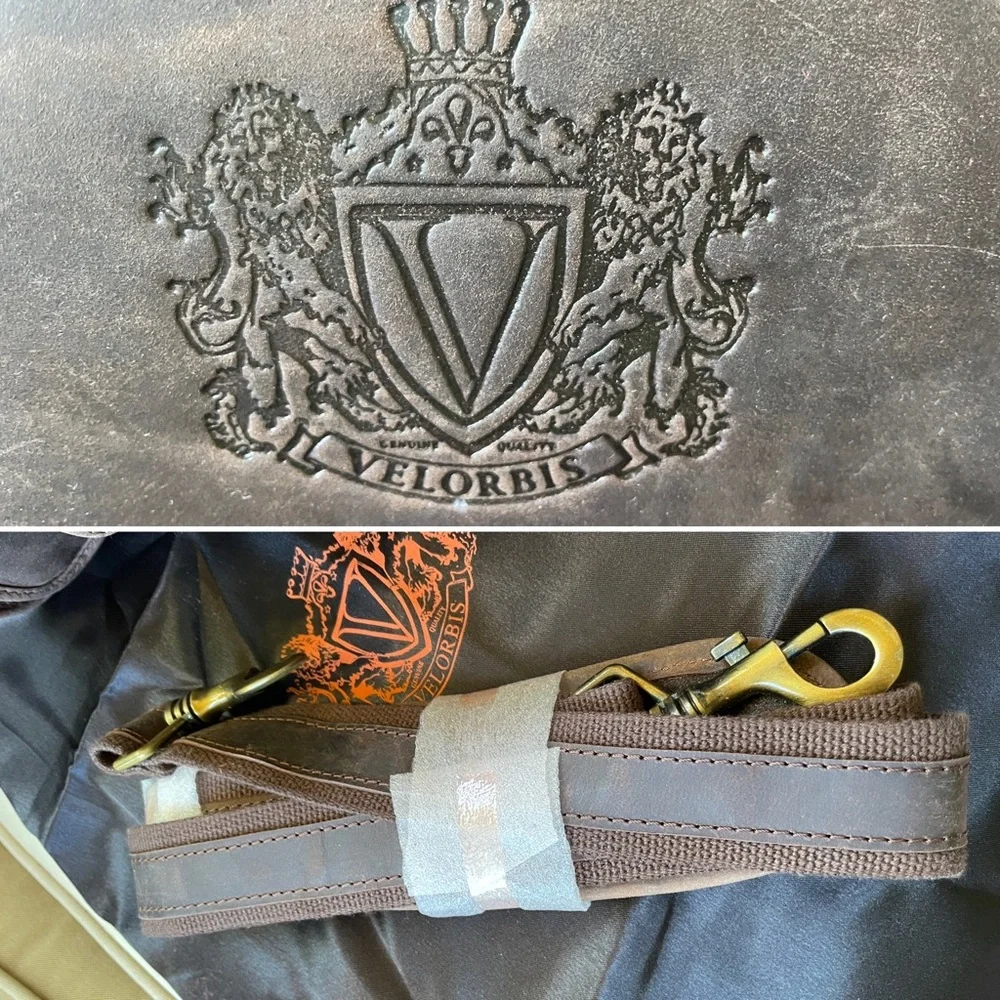 Velorbis “Old School” Brown Leather Briefcase